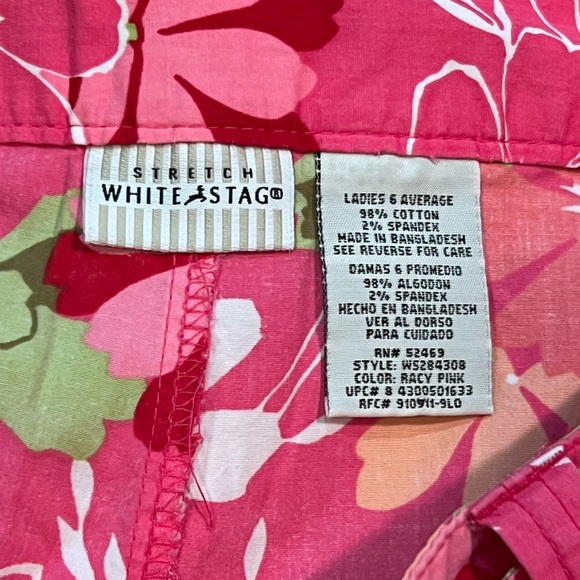 White Stag Hot Pink Y2K Barbie Tropical Hawaiian Floral Belted Cargo Skort Sz 6 - Picture 2 of 8